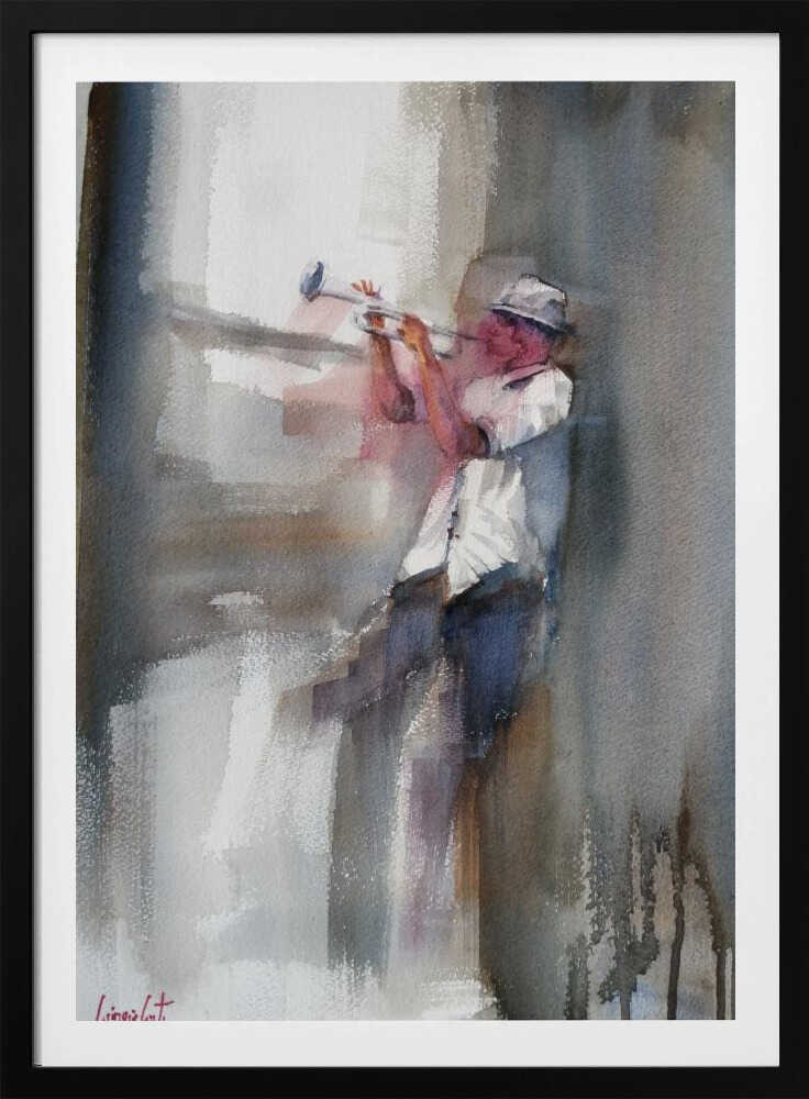 A Musician Playing The Trumpet - Poster / Art Print