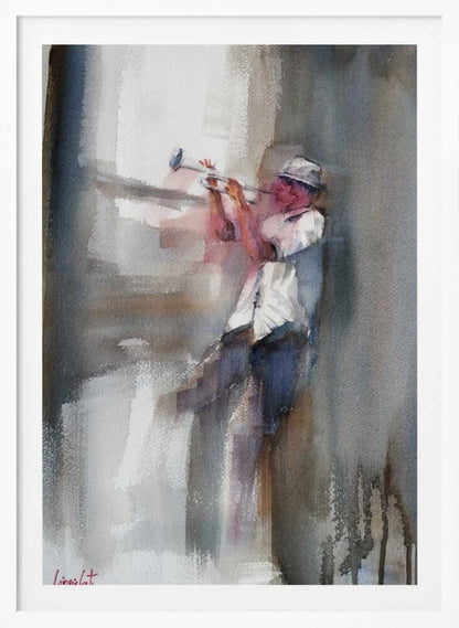 A Musician Playing The Trumpet - Poster / Art Print
