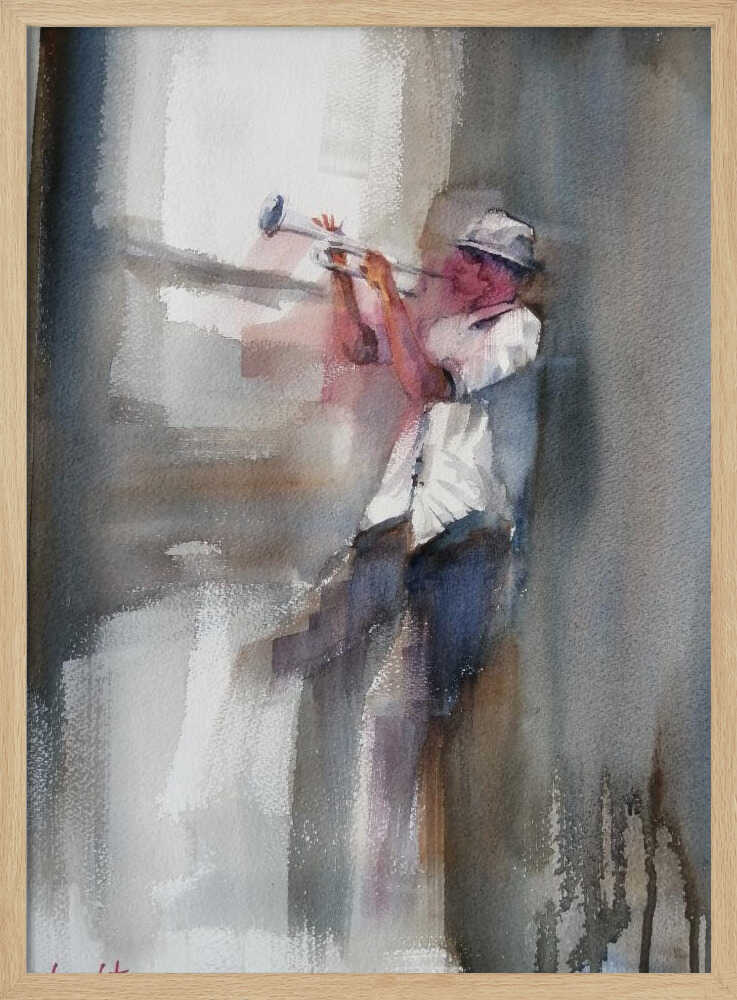 A Musician Playing The Trumpet - Poster / Art Print
