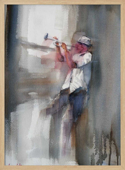 A Musician Playing The Trumpet - Poster / Art Print
