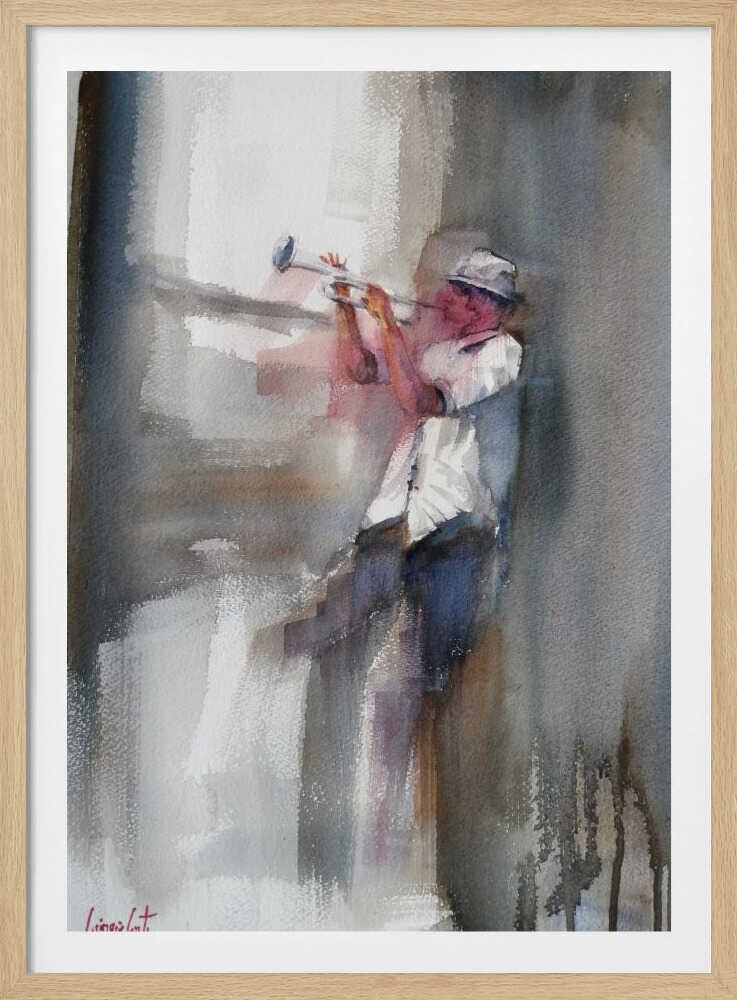 A Musician Playing The Trumpet - Poster / Art Print