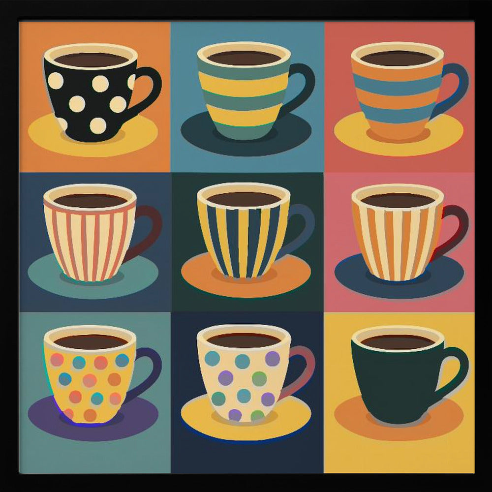 Colorful Coffee Cups - Poster / Art Print