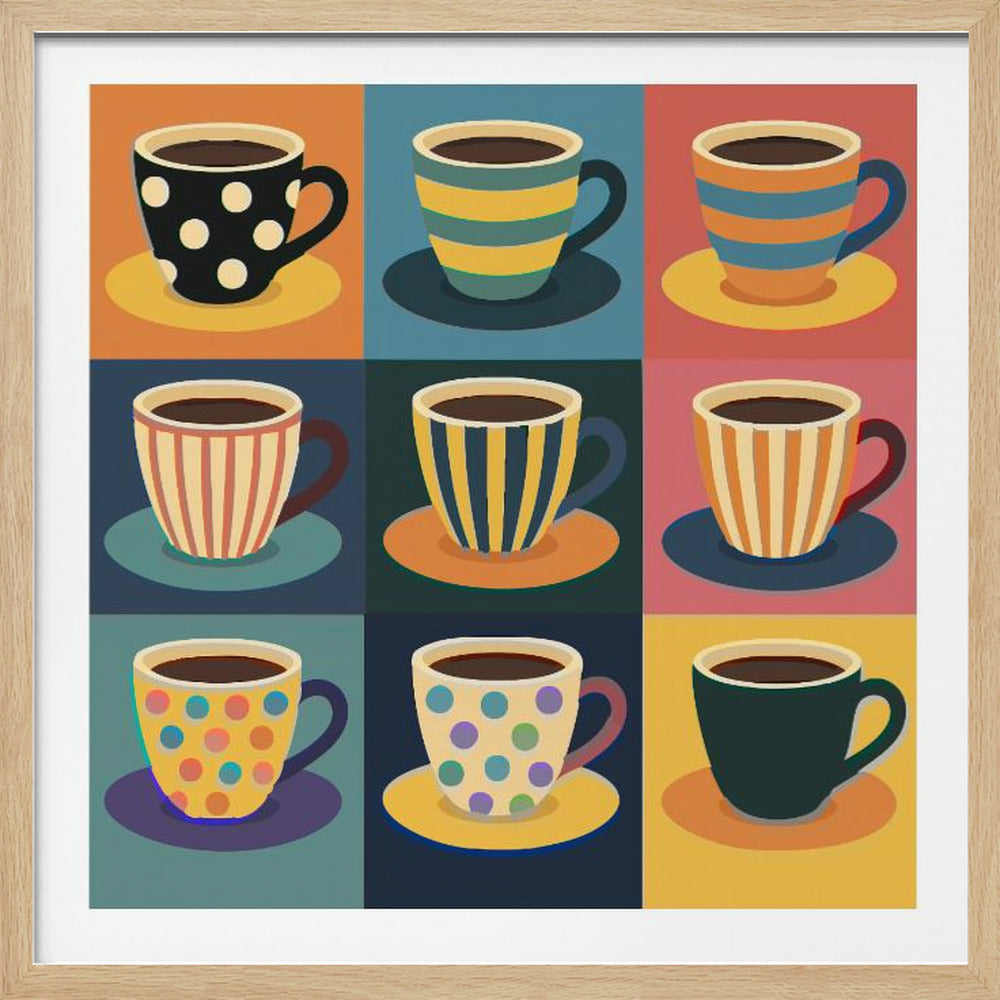 Colorful Coffee Cups - Poster / Art Print