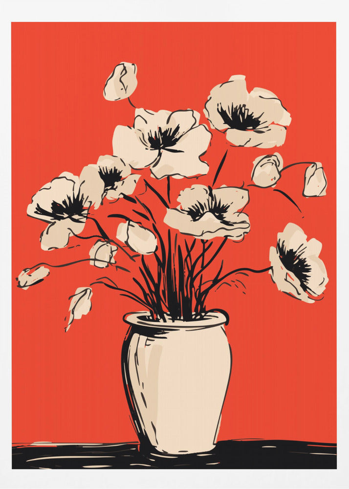 Poppies in a Vase - Poster / Art Print
