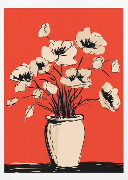 Poppies in a Vase - Poster / Art Print