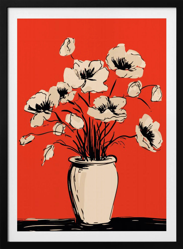 Poppies in a Vase - Poster / Art Print