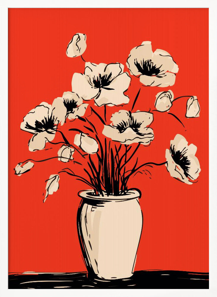 Poppies in a Vase - Poster / Art Print