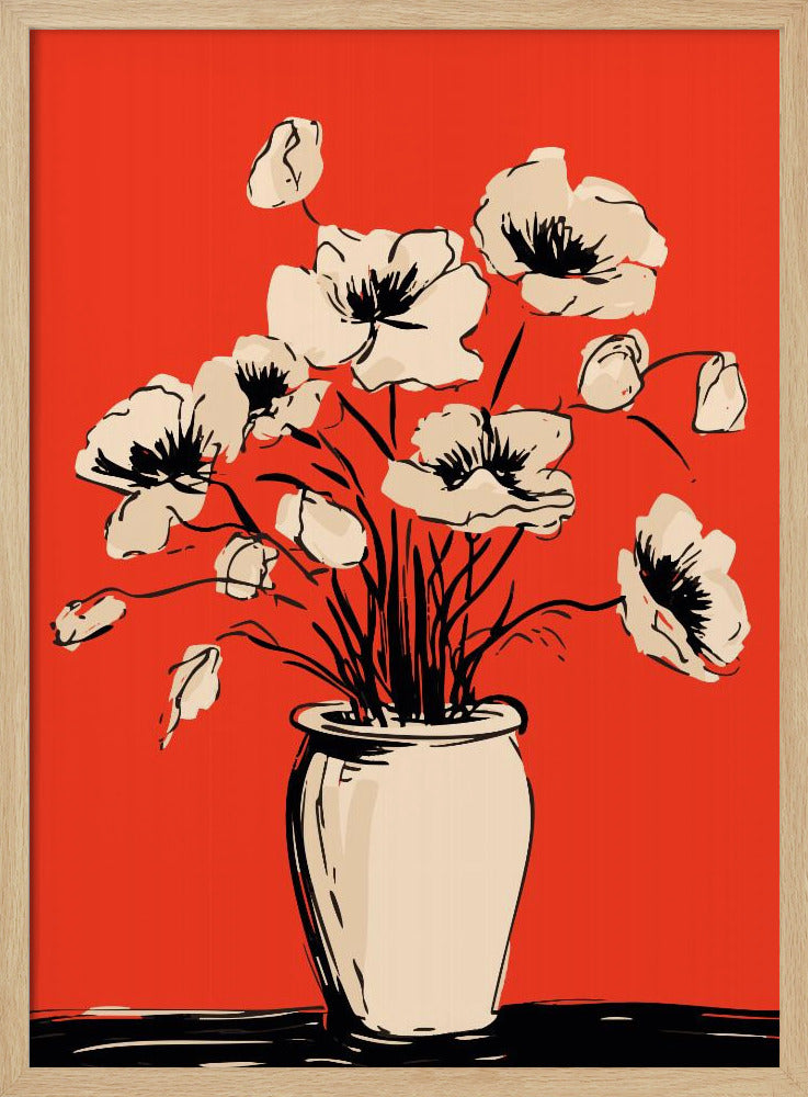 Poppies in a Vase - Poster / Art Print