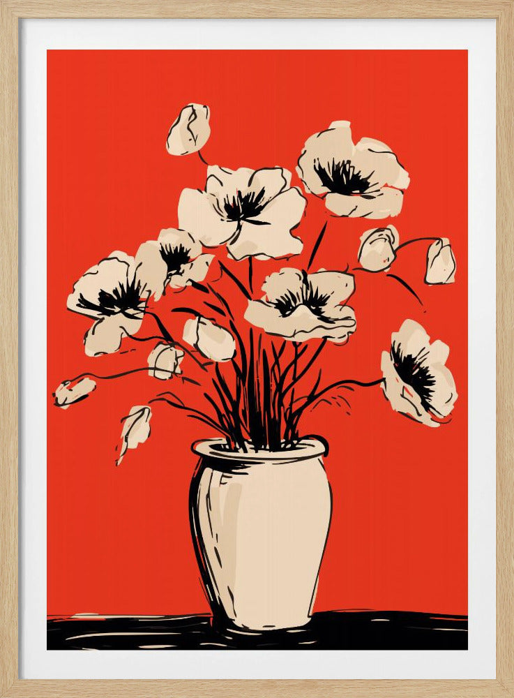 Poppies in a Vase - Poster / Art Print
