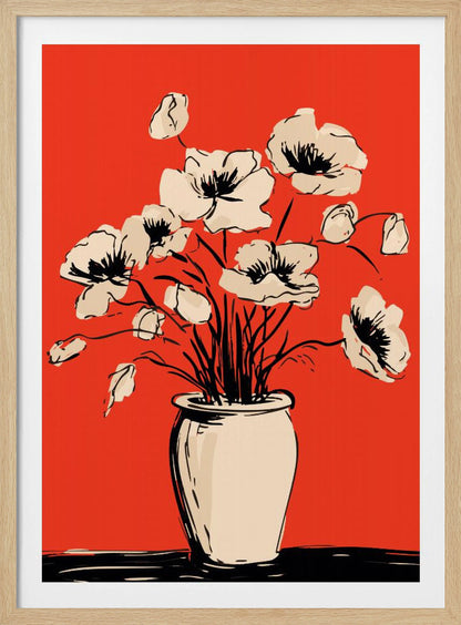Poppies in a Vase - Poster / Art Print
