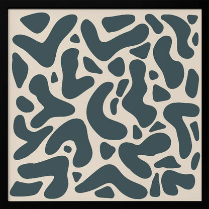 Abstract Lines And Shapes Greyish Green - Poster / Art Print