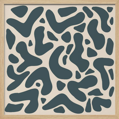 Abstract Lines And Shapes Greyish Green - Poster / Art Print