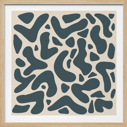 Abstract Lines And Shapes Greyish Green - Poster / Art Print
