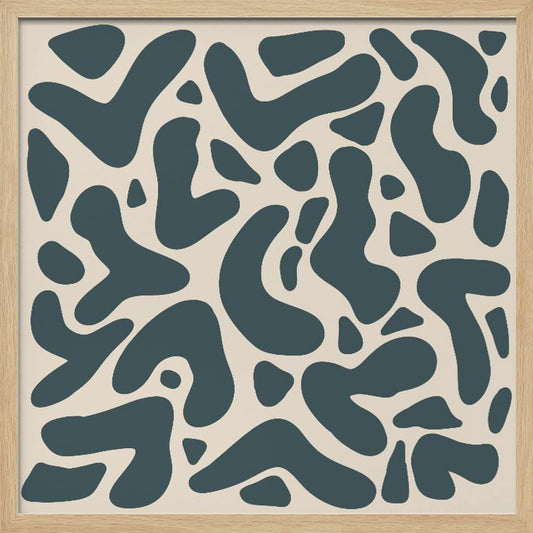 Abstract Lines And Shapes Greyish Green - Poster / Art Print