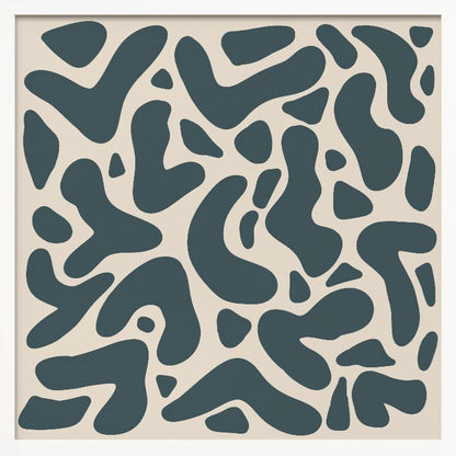 Abstract Lines And Shapes Greyish Green - Poster / Art Print