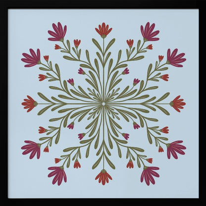 Symmetrical Floral Pattern - Poster / Art Print
