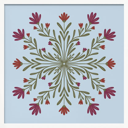 Symmetrical Floral Pattern - Poster / Art Print