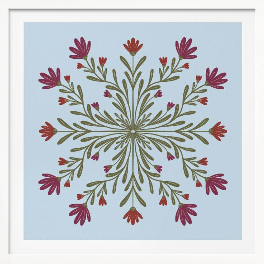 Symmetrical Floral Pattern - Poster / Art Print