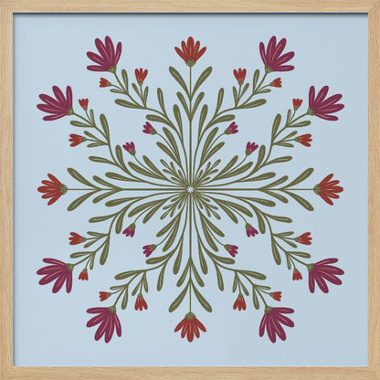 Symmetrical Floral Pattern - Poster / Art Print