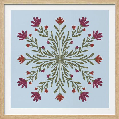 Symmetrical Floral Pattern - Poster / Art Print