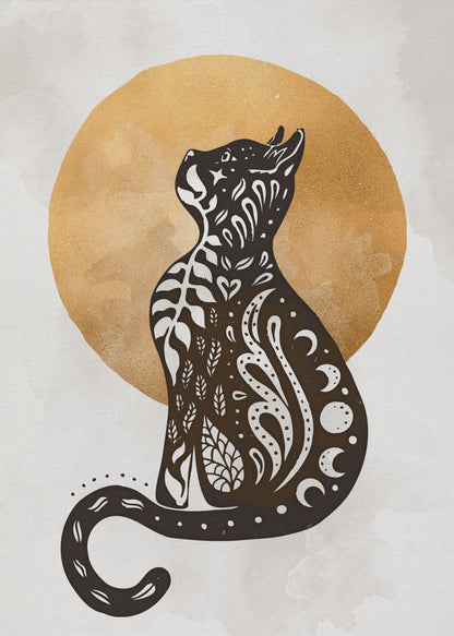 Mystic Moon Cat - Poster / Art Print