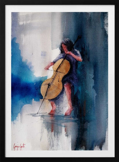 A Musician Playing A Cello - Poster / Art Print
