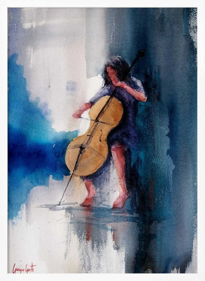 A Musician Playing A Cello - Poster / Art Print