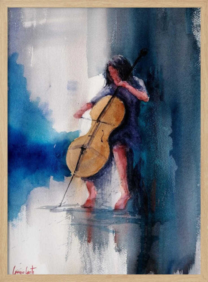 A Musician Playing A Cello - Poster / Art Print