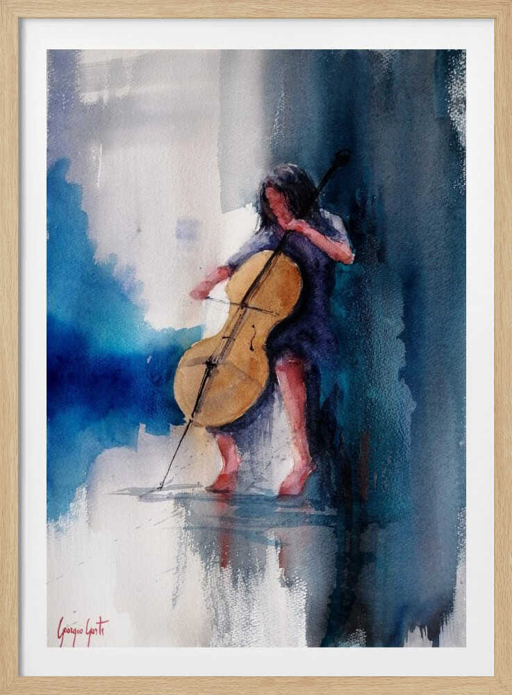 A Musician Playing A Cello - Poster / Art Print