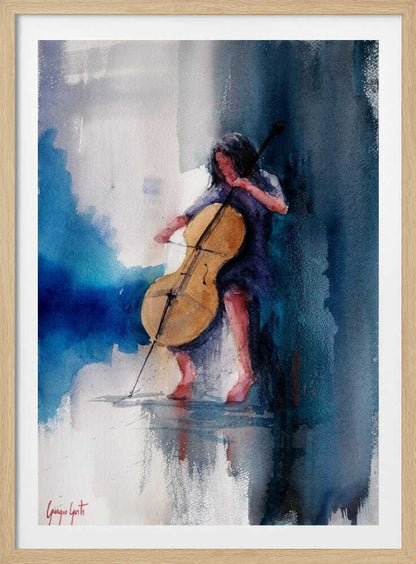 A Musician Playing A Cello - Poster / Art Print