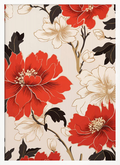 Red And White Flowers - Poster / Art Print