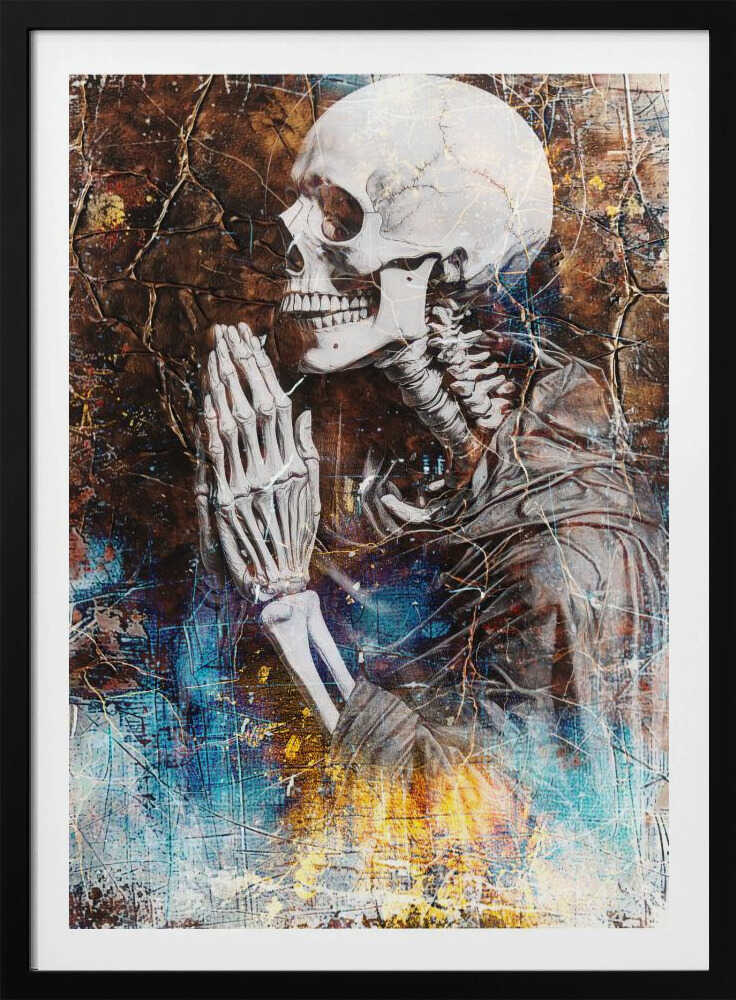 Funny Skull Drawing Illustration 48 - Poster / Art Print