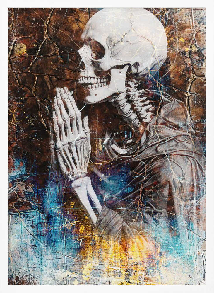 Funny Skull Drawing Illustration 48 - Poster / Art Print