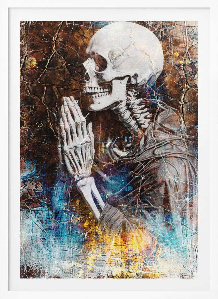 Funny Skull Drawing Illustration 48 - Poster / Art Print