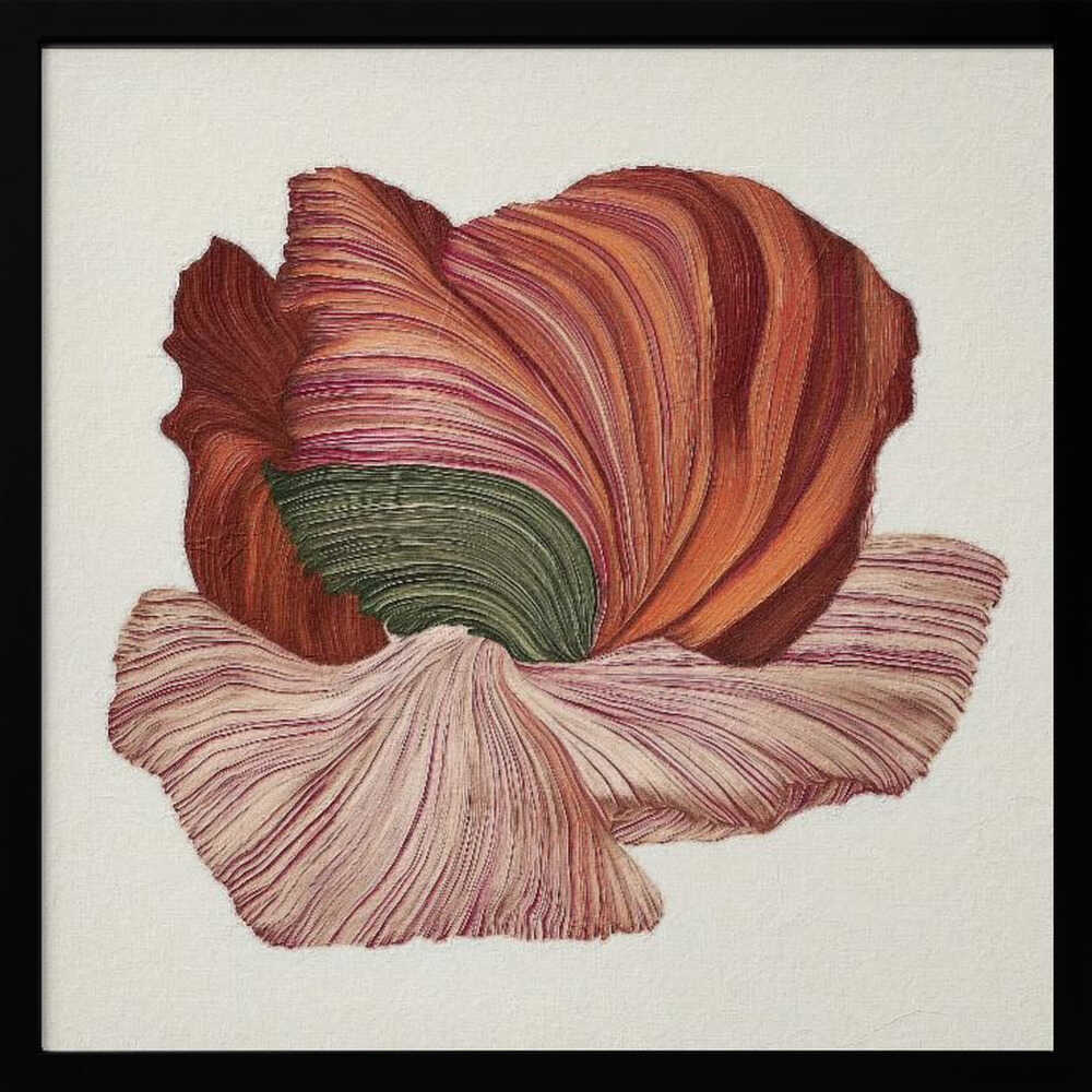 Minimalist floral line art poster with abstract flowers and leaves on a light background