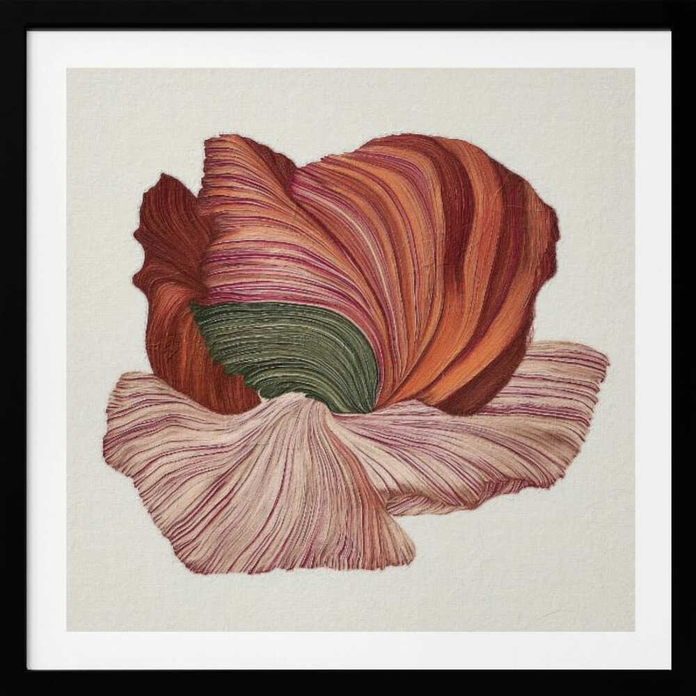 Minimalist floral line art poster with abstract flowers and leaves on a light background