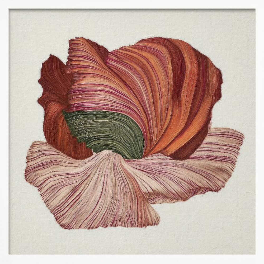 Minimalist floral line art poster with abstract flowers and leaves on a light background