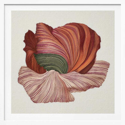 Minimalist floral line art poster with abstract flowers and leaves on a light background