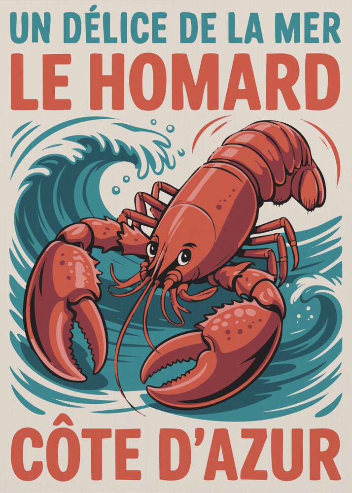 Azure Lobster Delight - Poster / Art Print
