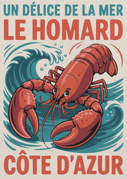 Azure Lobster Delight - Poster / Art Print