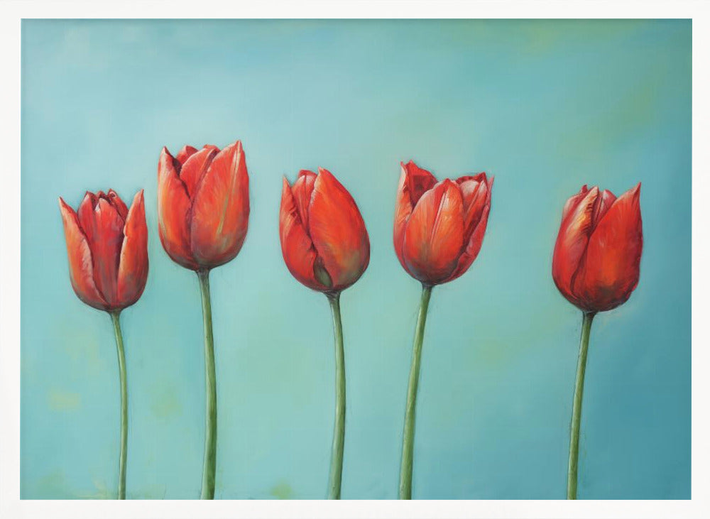 Five Tulips - Poster / Art Print