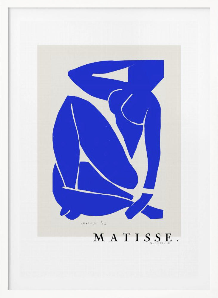 Nudo Blu III 1952 Boarder - Poster / Art Print