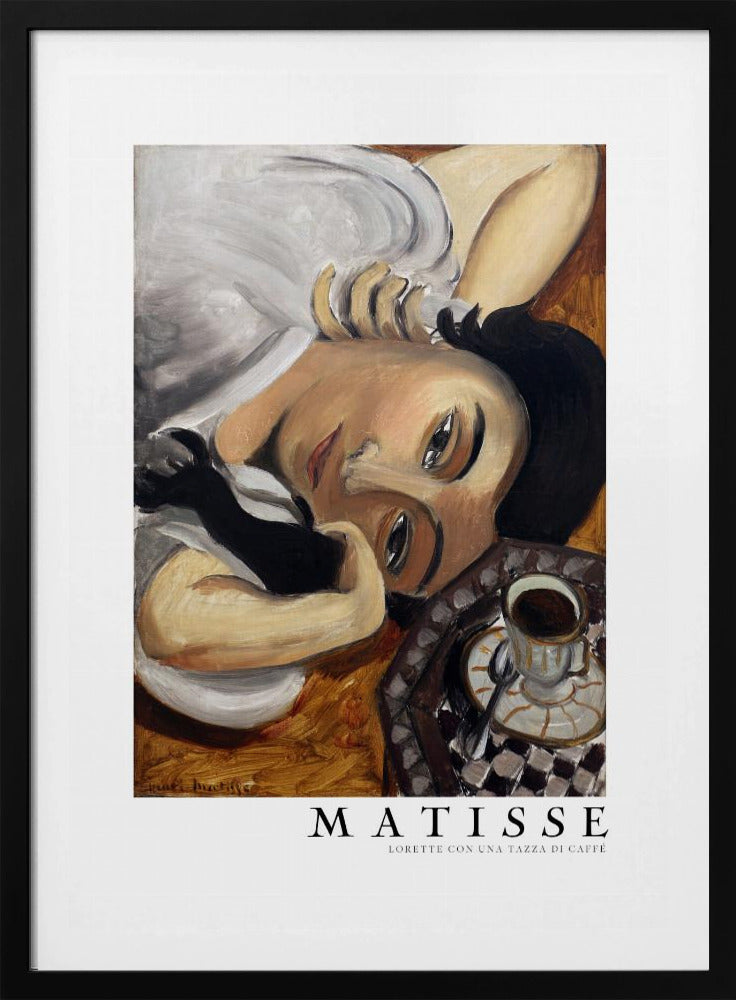 Lorette Con Una Tazza Di Caffe 1916 Boarder - Poster / Art Print
