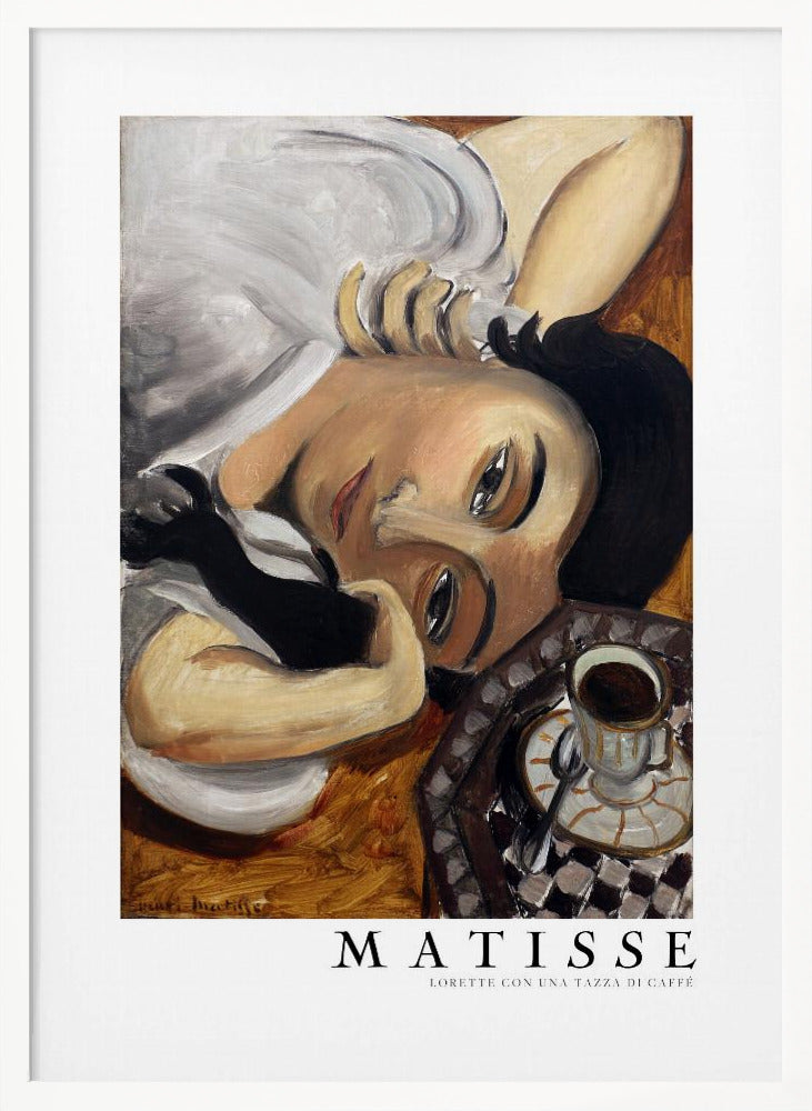 Lorette Con Una Tazza Di Caffe 1916 Boarder - Poster / Art Print