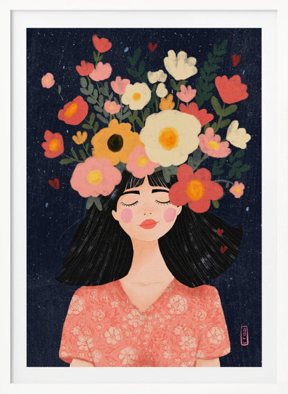 Midnight Flowers and Thoughts - Poster / Art Print