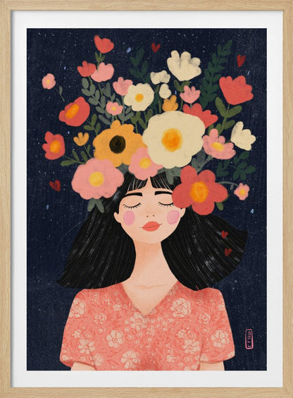 Midnight Flowers and Thoughts - Poster / Art Print