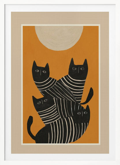 Abstract Black Cats - Poster / Art Print