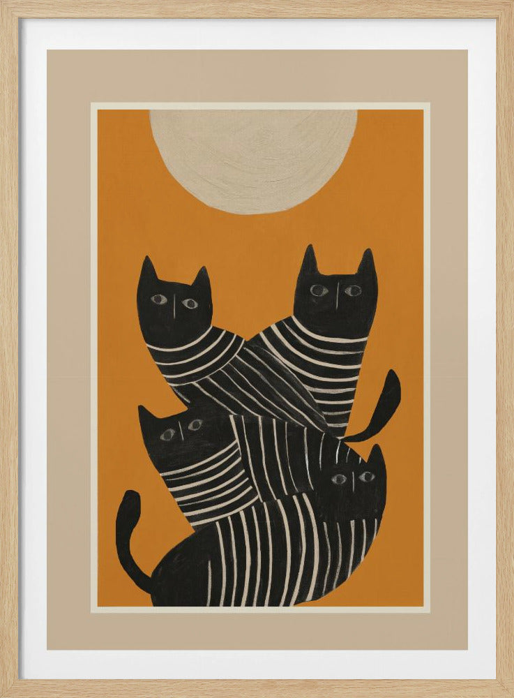 Abstract Black Cats - Poster / Art Print