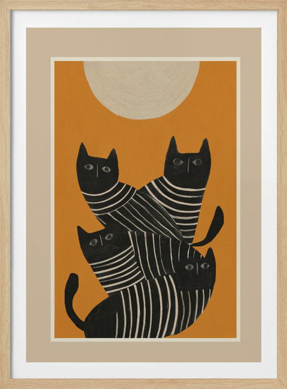 Abstract Black Cats - Poster / Art Print