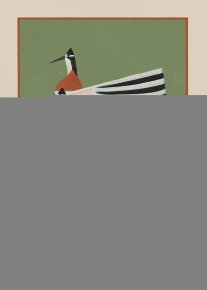 Striped Bird Pair - Poster / Art Print